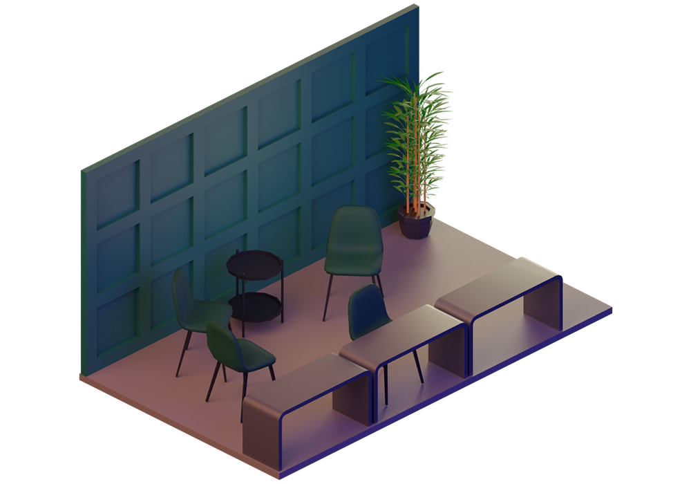 3D Model representation of The Green Room