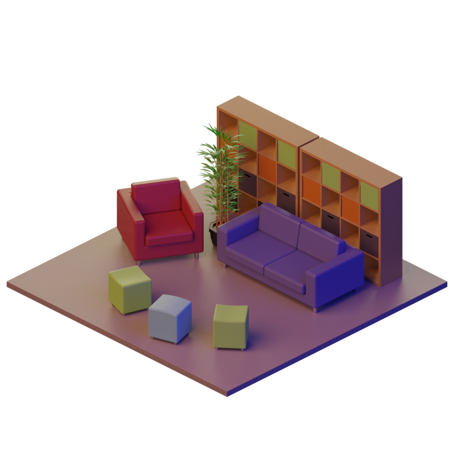 3D Model representation of one of our Member's only Chill-out areas
